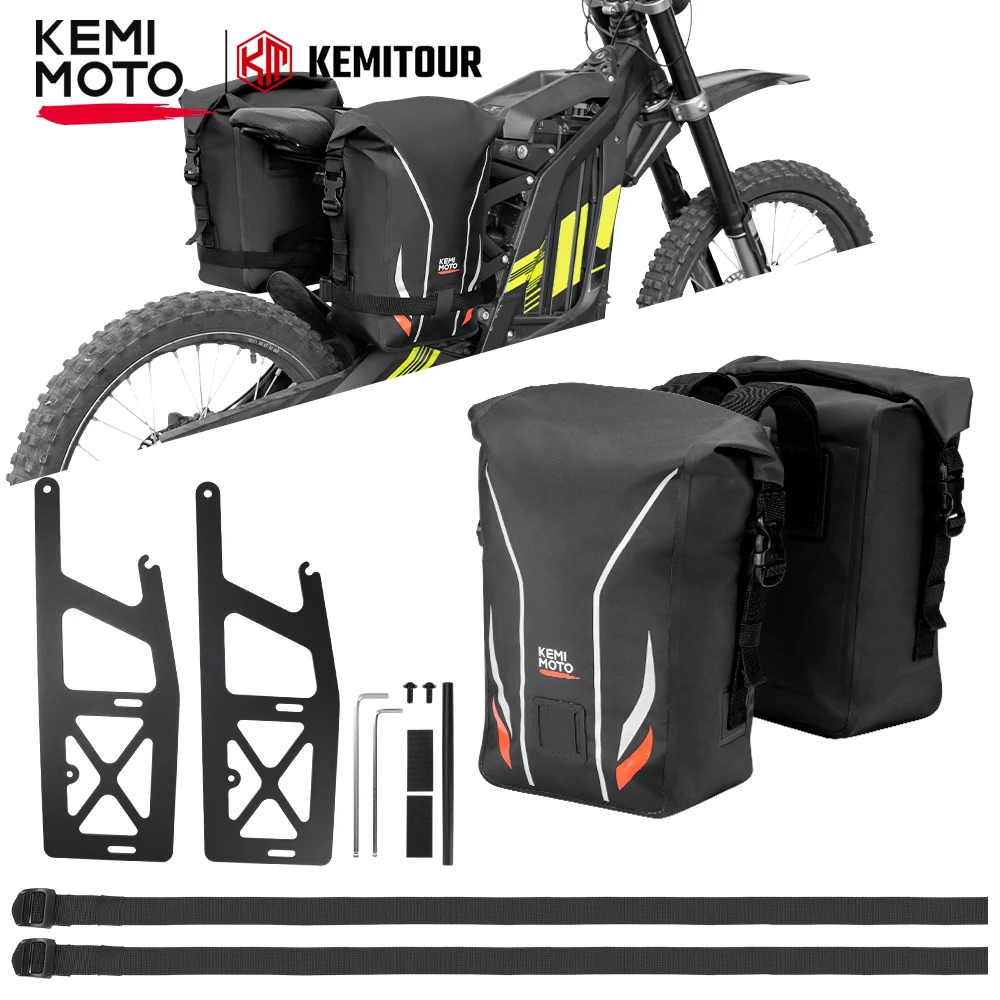 

For Surron Bag For Sur-Ron Light Bee X and S X160 X260 Side Bag 12L Saddlebags Bracket Motorcycle Luggage Waterproof Dirt Bike