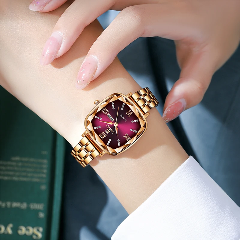 Luxury Diamond-Set Waterproof Quartz Watch for Women