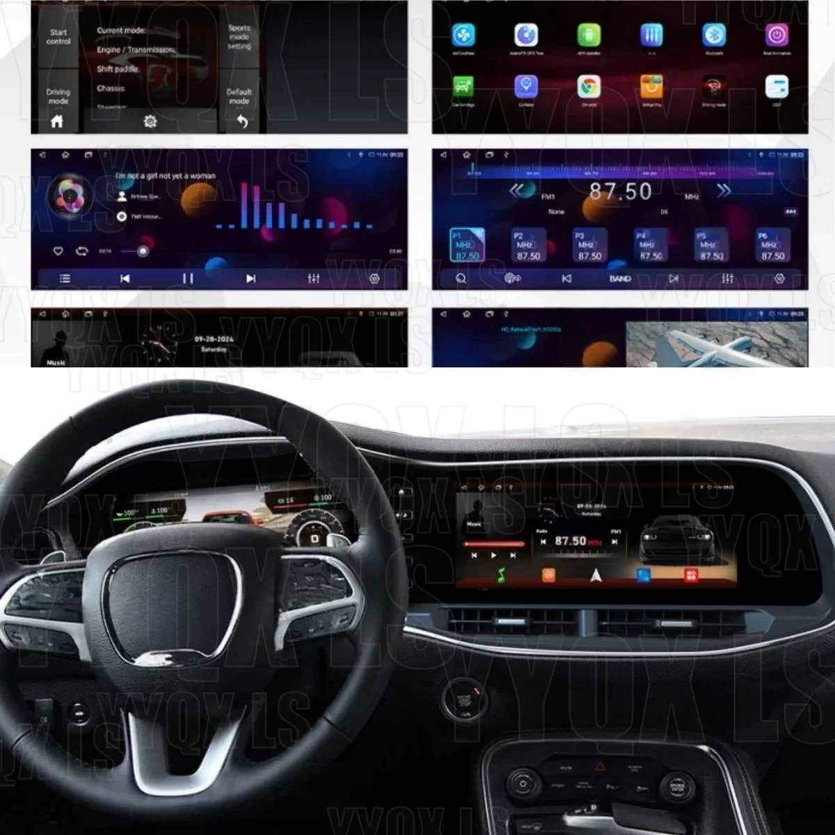 For Dodge Challenger SRT Hellcat 2010-2023 12.3 Inch Carplay Car Radio Digital Dashboard Cockpit Virtual Instrument Old to New
