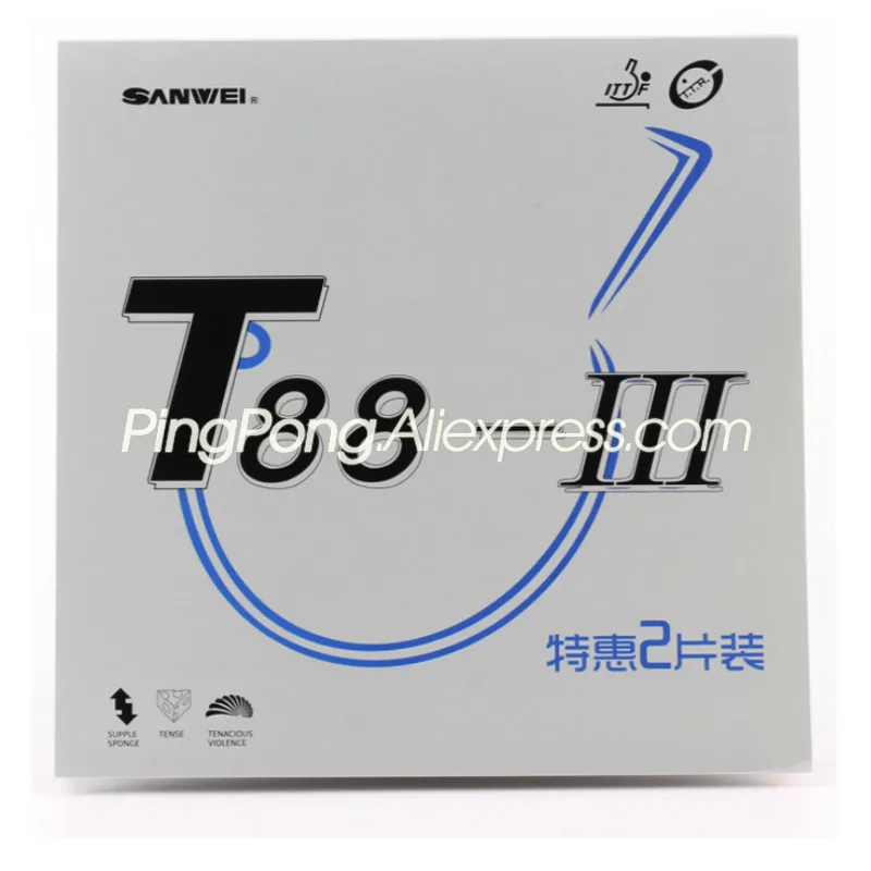 (1 Red + 1 Black) SANWEI T88-3 Table Tennis Rubber (Half-sticky) Original SANWEI T88 Ping Pong Sponge