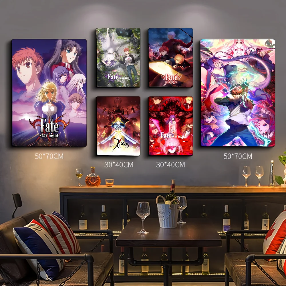 

Fate Stay Night Self-adhesive Art Poster Fancy Wall Sticker For Living Room Bar Decoration Vintage Decorative Painting