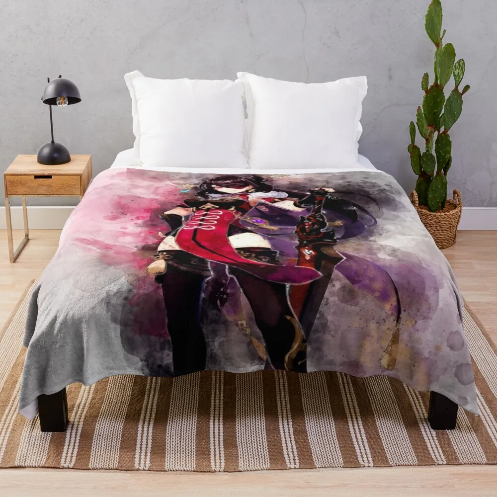 

Beidou - Genshin Impact Throw Blanket Plaid on the sofa Bed linens Sofa Blanket fluffy blanket