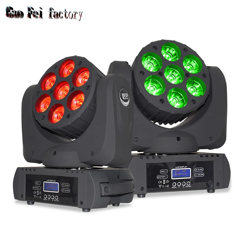 Led Beam 7x12W Moving Head Light RGBW 4in1 Luces Led Movil Lights For Disco Nightclub DJ Party Stage Projector