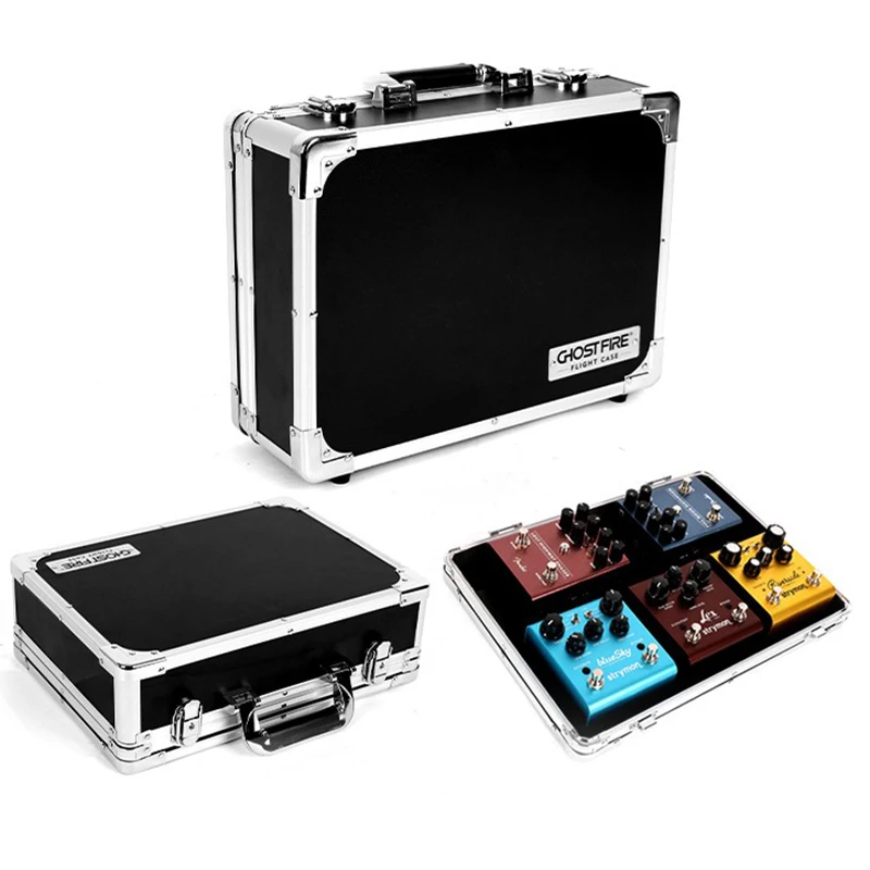 Estuche para Pedales de Efectos de Guitarra, de Aluminio Resistente con Cierre, Caja para Pedales de Efectos, Estuche para Guitarra, Bajo y Otros Instrumentos