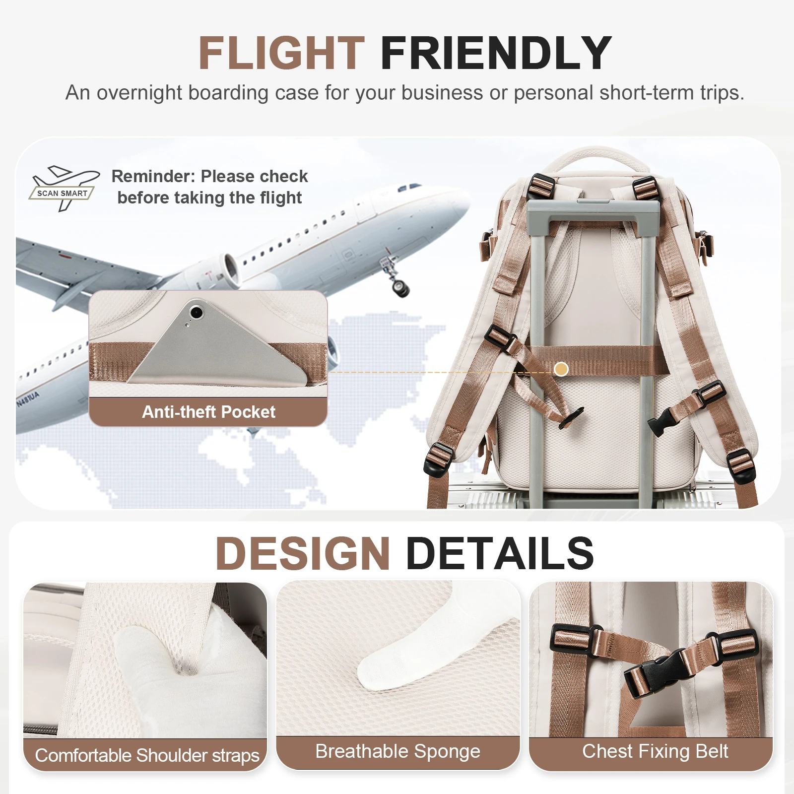 Travel Backpack Airplane Cabin for Men Women Short Distance Cabin Size Laptop Backpack Carry ons Bag Ryanair 40x20x25 Backpacks