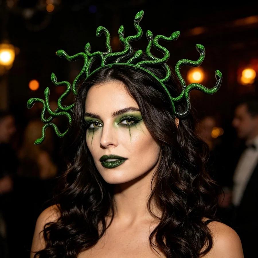 Halloween Medusa Snake Hairpin, a snake head imitation hair accessory, suitable for makeup parties and costume play props