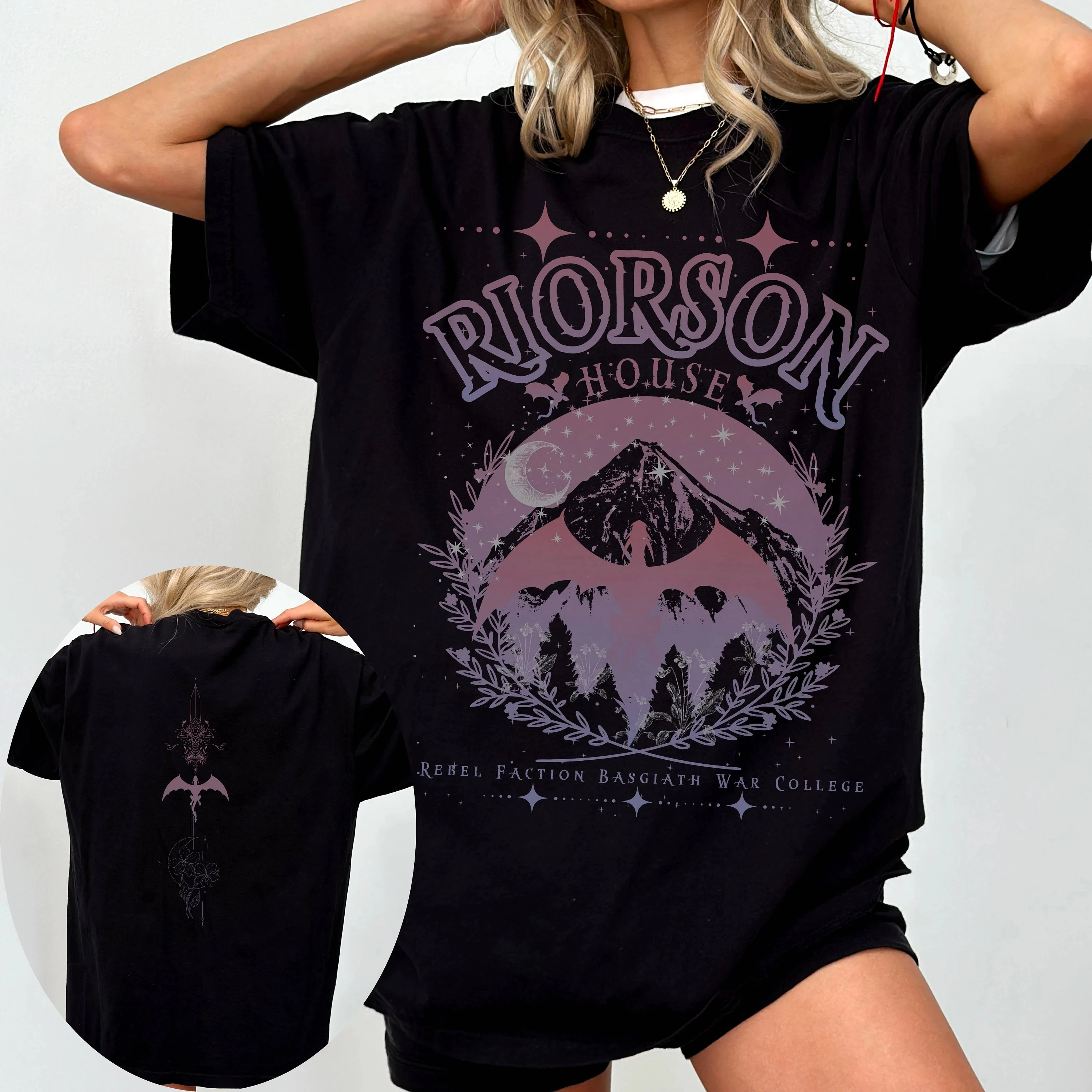 Xaden Riorson House Basgiath War College Shirt Fourth Wing Iron Flame Tee Shirt T-Shirts Tee Shirt Graphic Short Sleeve