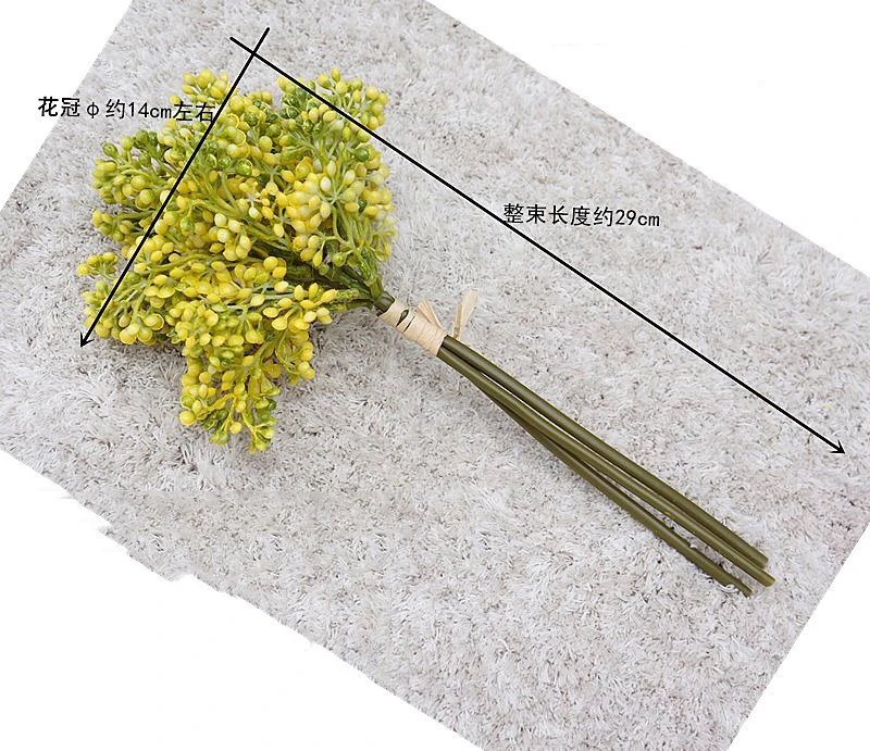 Künstliche 15-köpfige Reisfrucht 3 Stück/Bündel Kunststoff-Kunstpflanzen Hochzeitsstrauß Heimdekoration Blumenarrangement Fotografie-Requisiten – Detail 1