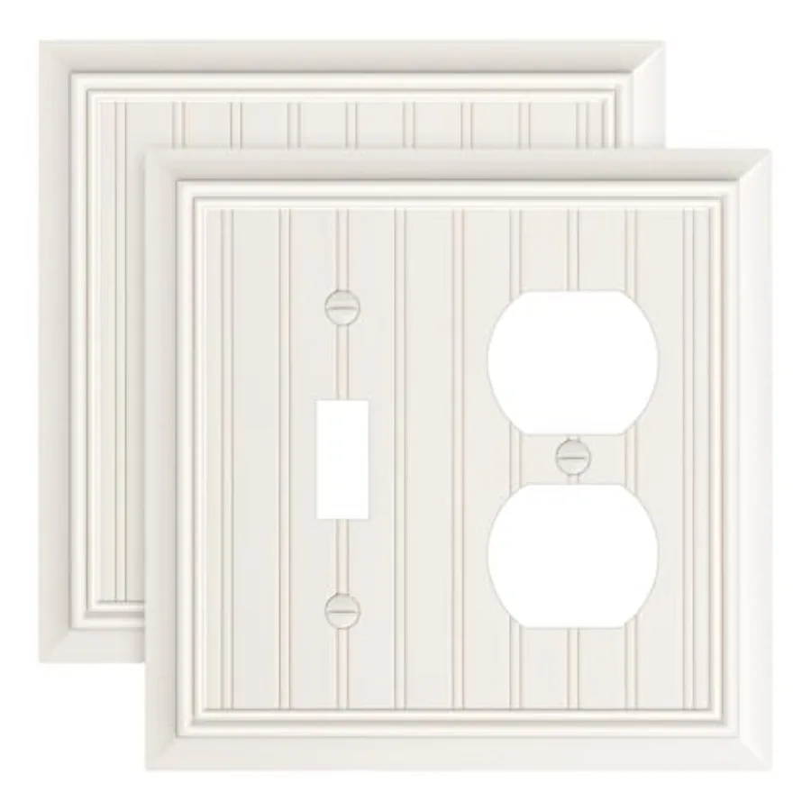 

Pack Classic Beadboard Combo/ Light Switch Cover Plate, Outlet Cover Plate, Natural Bamboo Fiber Decorative Wall Receptacle Cov