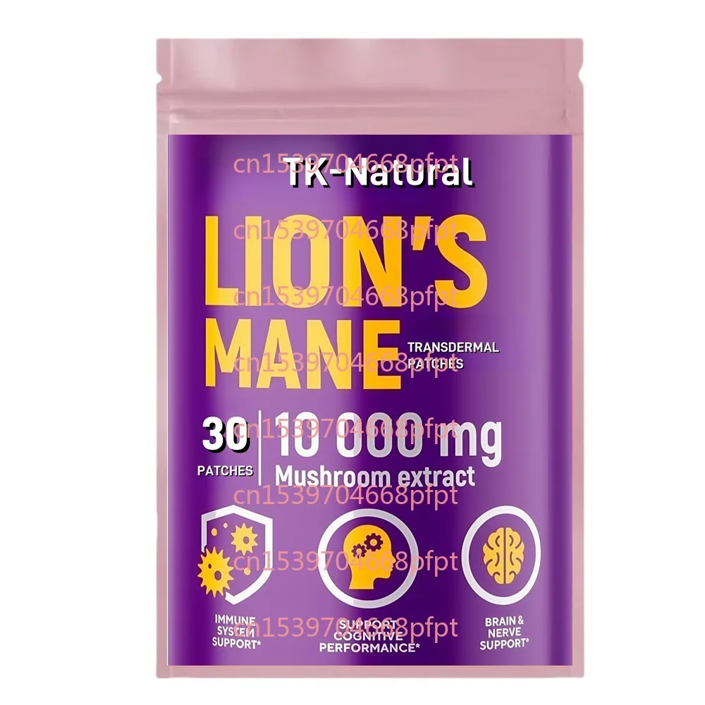 

30 патчей Lions Mane Mushroom Transdermal Patches для поддержки иммунитетной системы памяти, фокусировки и четкости