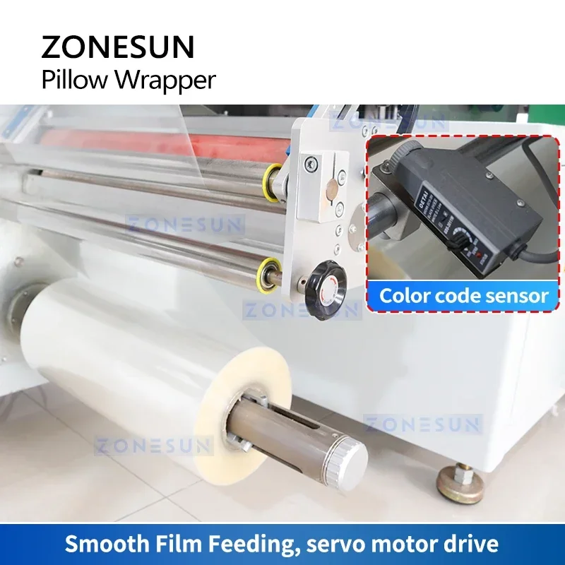 ZONESUN Confezionatrice automatica per cuscini Alimenti Verdura Frutta Confezionatrice per sacchetti con flusso orizzontale ZS-ZB600X