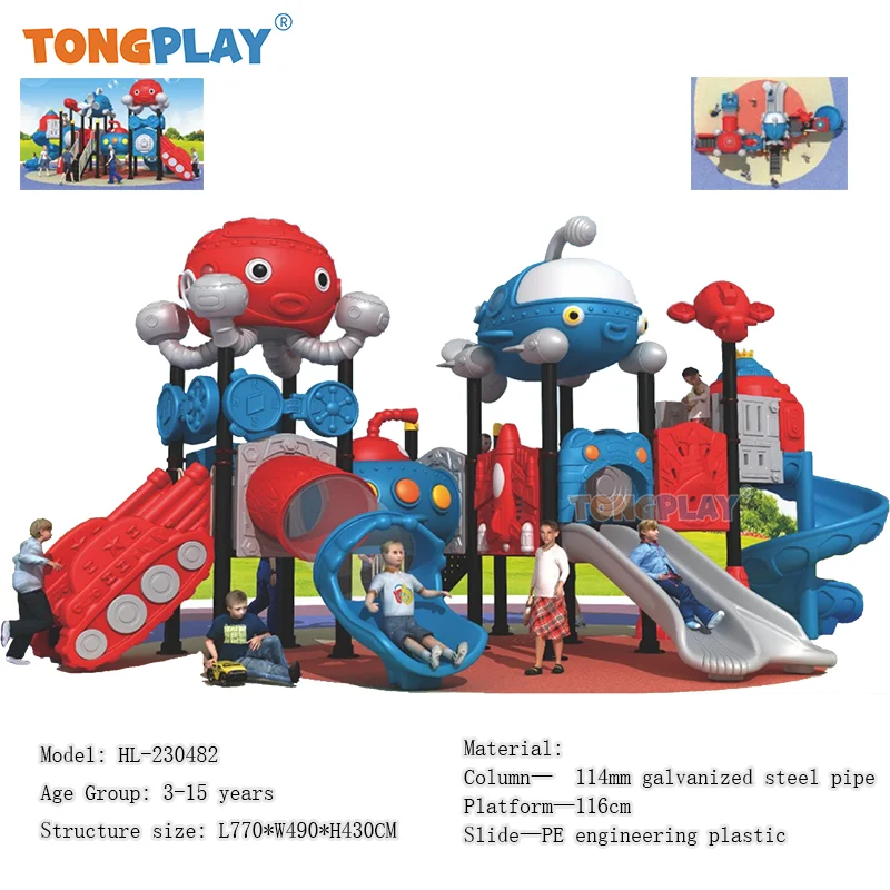 Toboggans de plage et de parc en plastique pour enfants, entraînement physique, équipement d'amusement, aire de jeux extérieure, usine moyenne, haute qualité