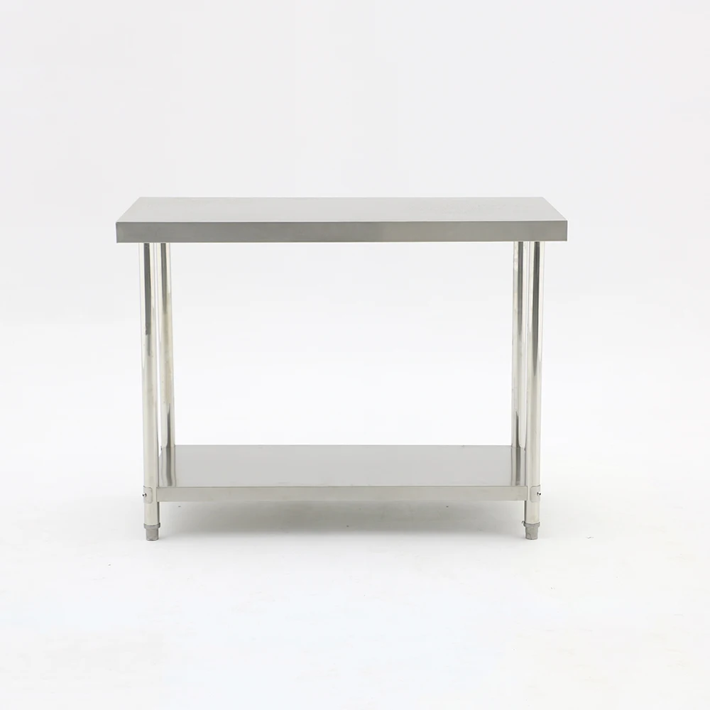 Stainless Steel Work Sorting Prep Picnic Table With Under/top  Shelf With Wheels for Bakeries