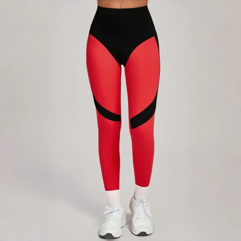 

Women's Spliced Yoga Pants for Slimming and Hip Lifting Tight Fitting Sports Pants for Outdoor Running Casual Fitness Pants