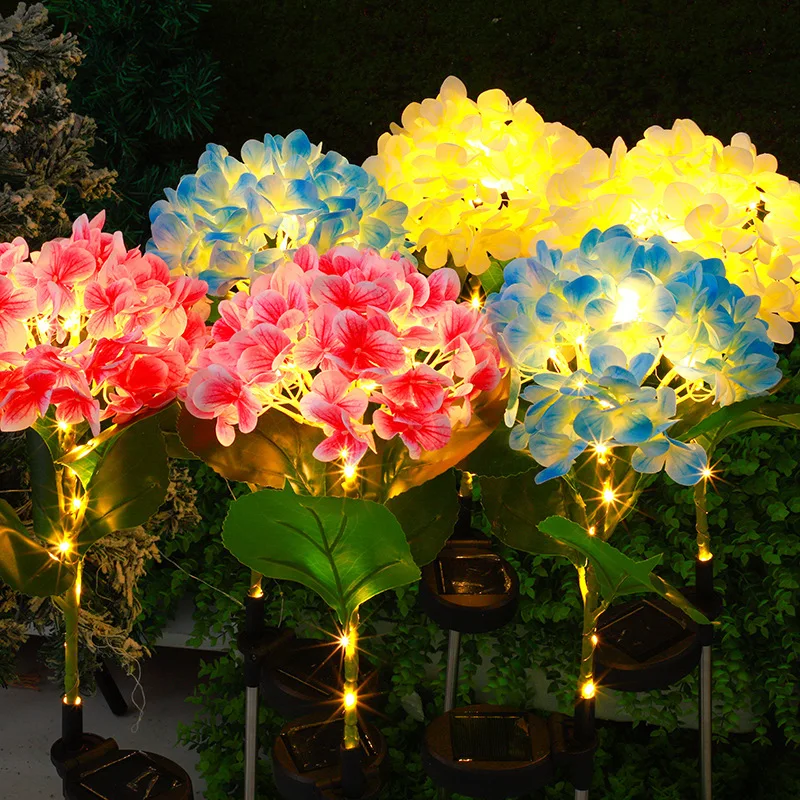 

Solar-Powered LED Lights Outdoor Lawn Garden Decor Halloween Christmas Festive Atmosphere Hydrangea Lawn Waterproof Landscape
