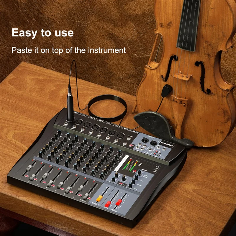 

B04B-GC411 Инструментальный звукосниматель Проводной скрипичный микрофон Музыкальный инструмент Конденсаторные микрофоны Всенаправленный звукосниматель с проводом 5 м