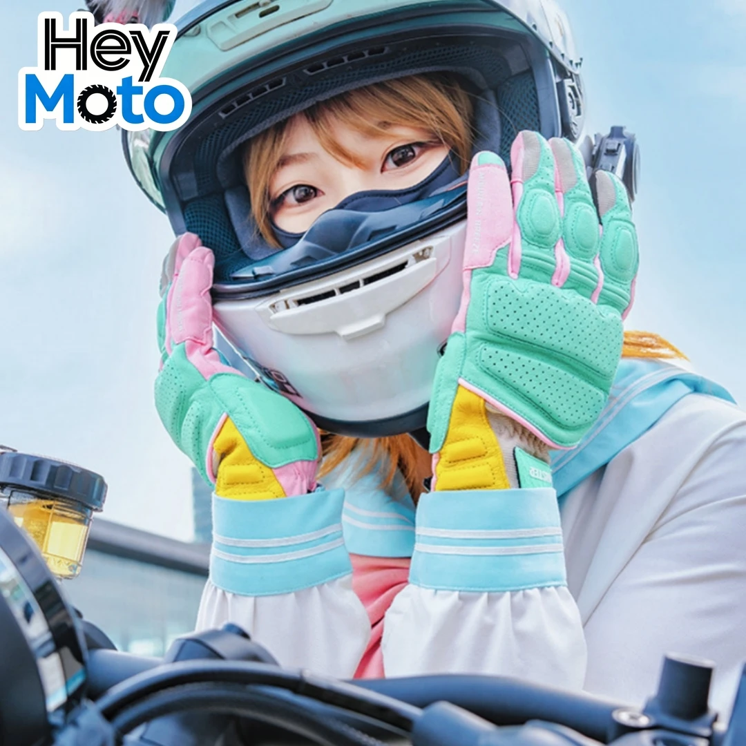 

Motorcycle Gloves Woman Riding Genuine Leather Anti-drop Gloves Off-road Motorbike Outdoor Gear Men's Summer Breathable Gloves