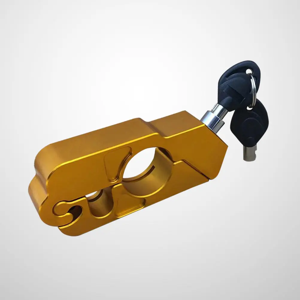

Motorcycle Handlebar Brake Lock Golden High Quality Aluminum Alloy Theft Prevention Lock for Motorbikes and Scooters