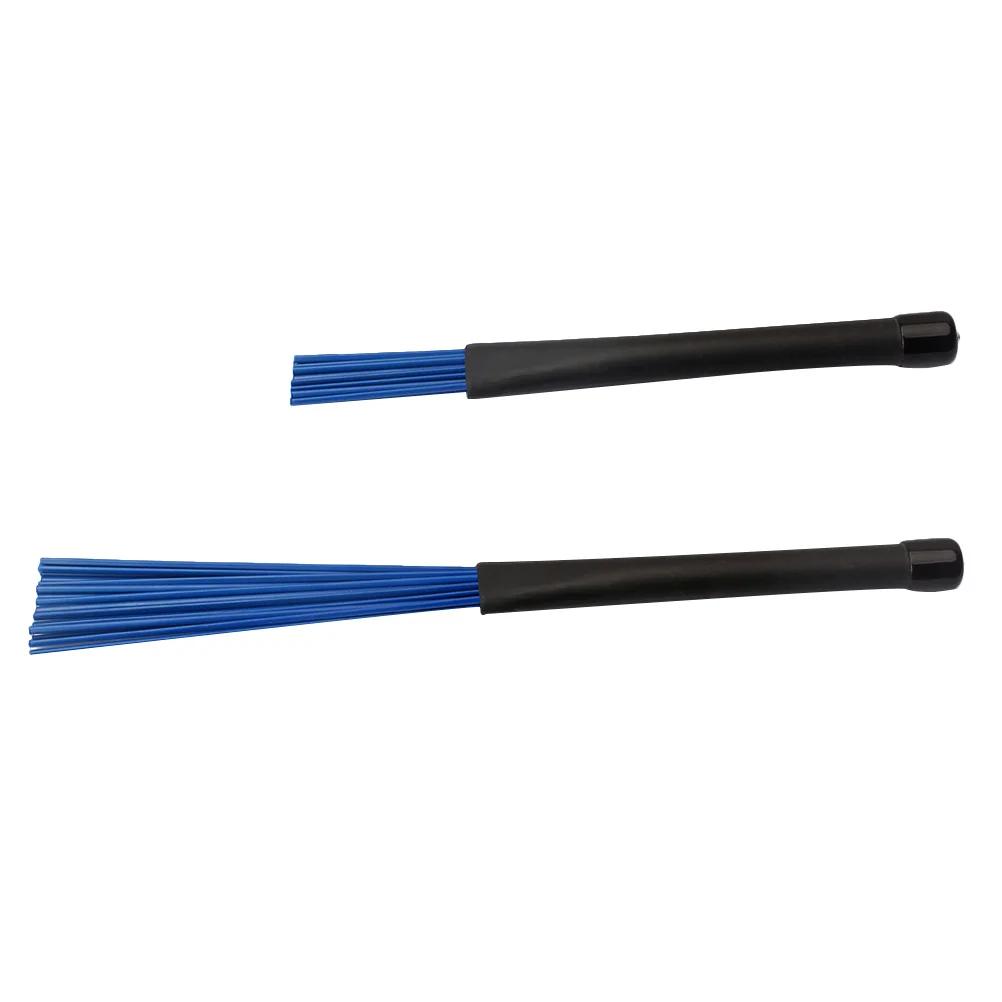 

Blue Drum Brush Stick Percussion Repique Instruments Accessories Drums Black Handle Etractable Loop End Cleaning for