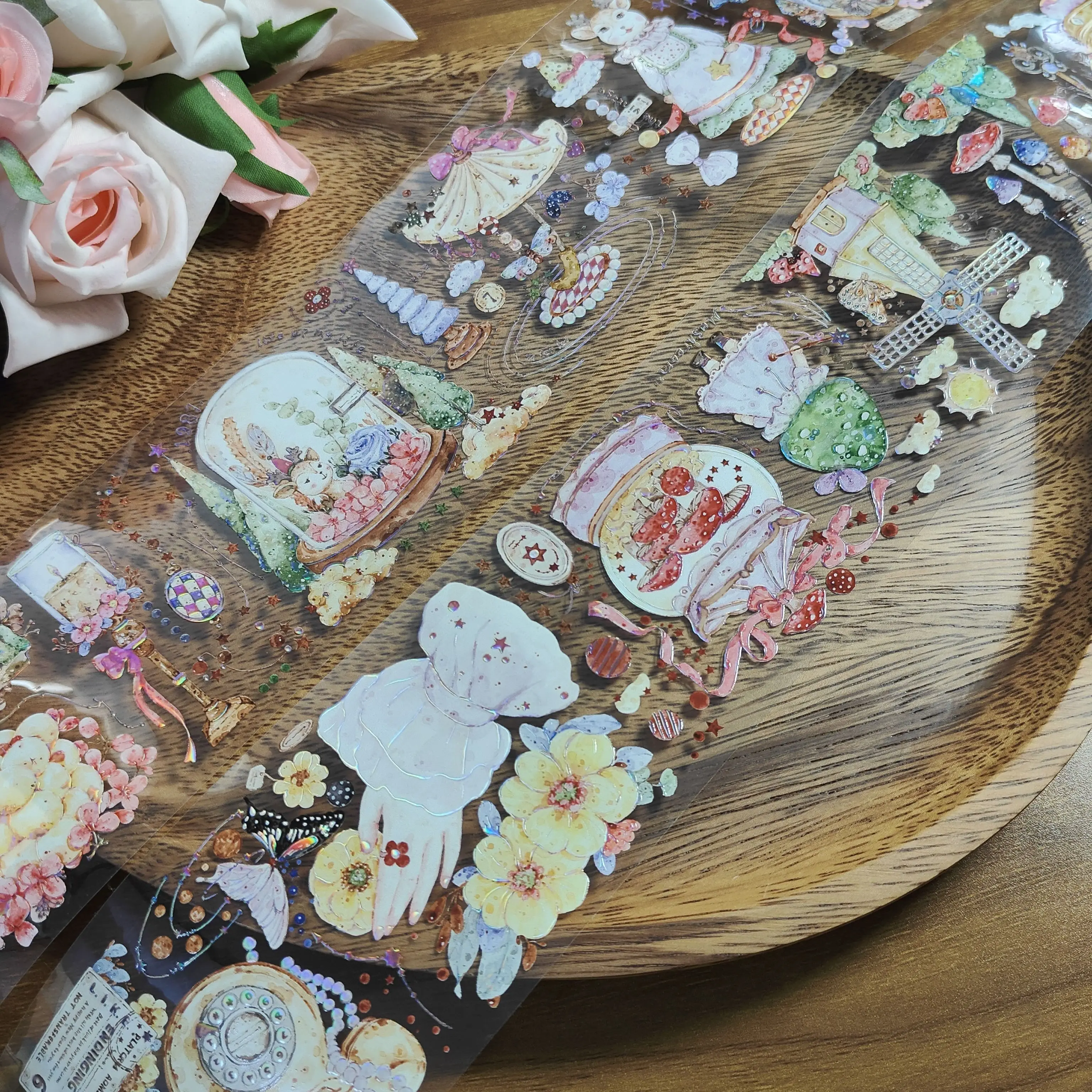 

Newmind Flowing Light Gift Washi Tape PET Creative Sticker DIY Decor Scrapbooking Journaling 6.5CM*100CM--0002