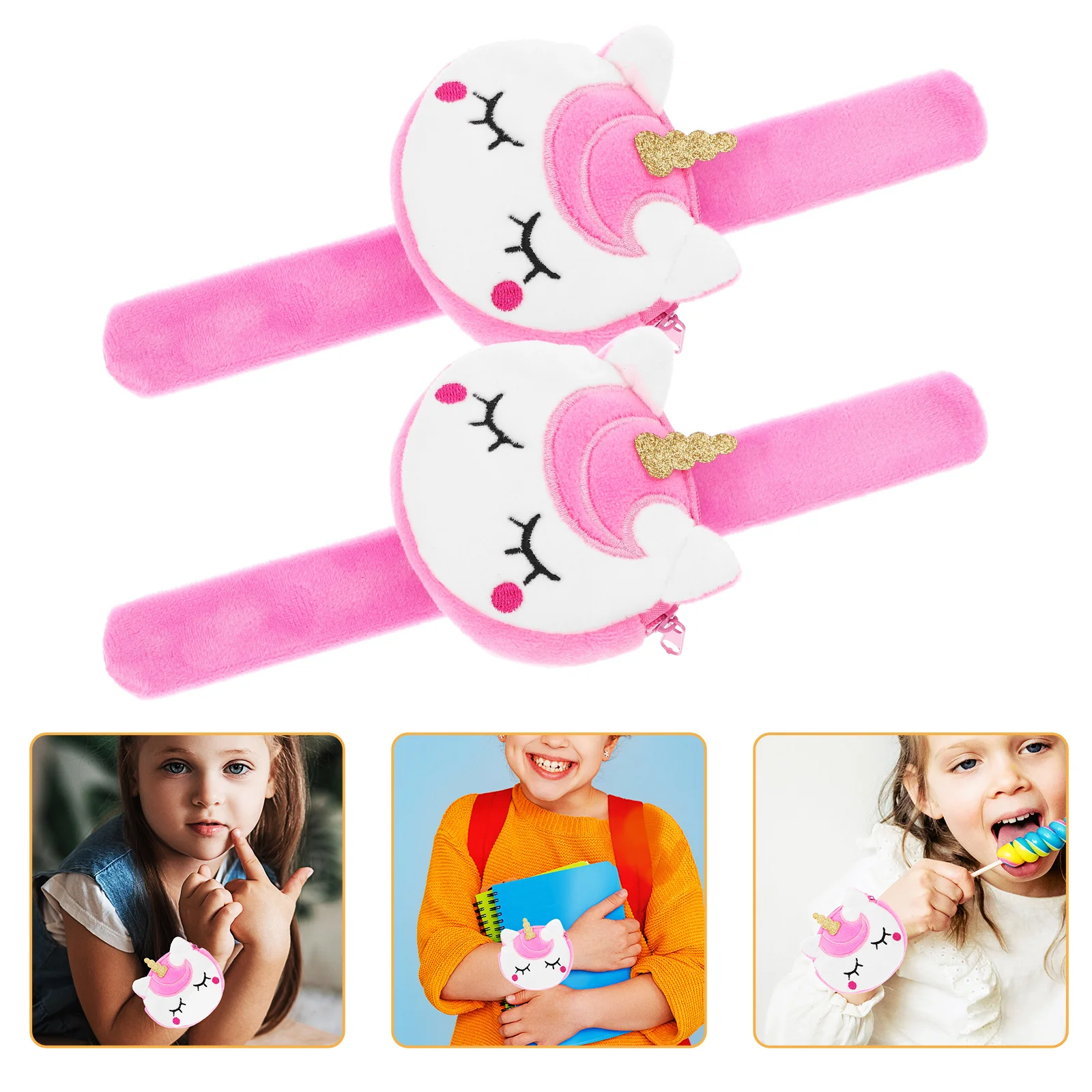 

2 Pcs Ring Coin Purse Kids Party Bag Fillers Bracelets Girls Cartoon Slap