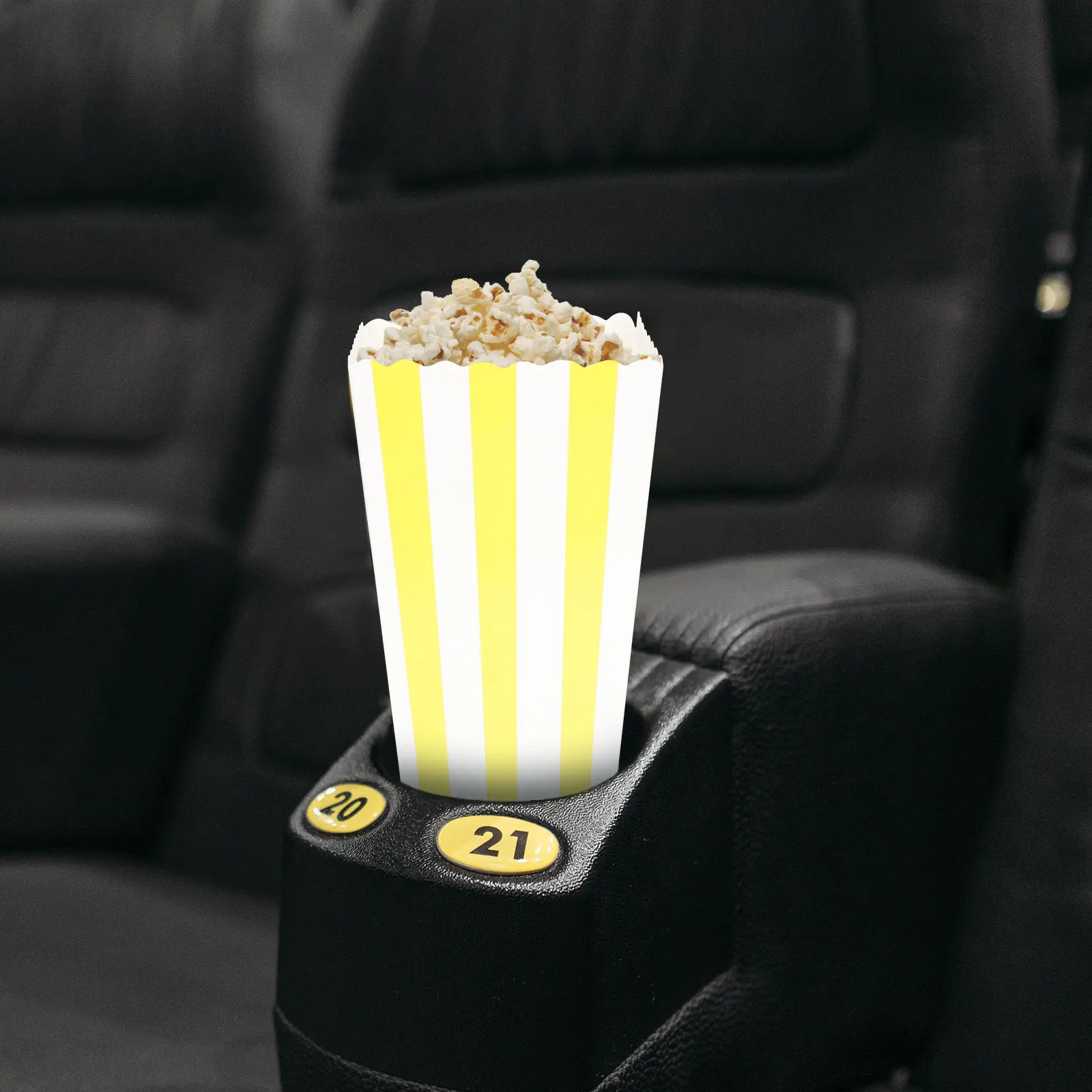 

60 Pcs Popcorn Boxes Pink Yellow Red Striped Paper Containers Snack Packaging Disposable Kids Treat Bowls French Fries Boxes