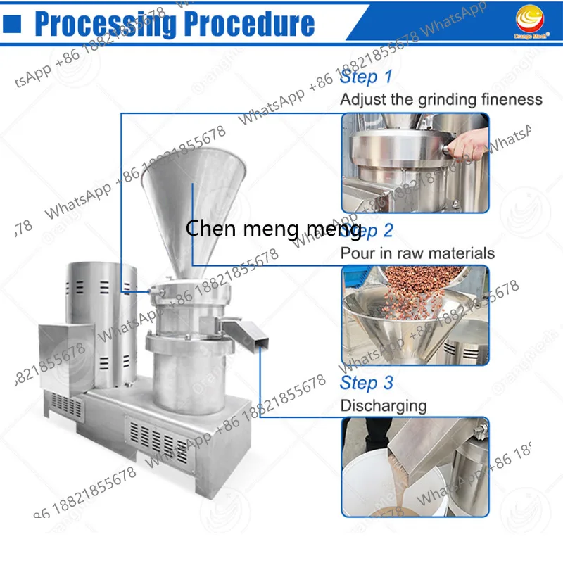 Moedor de cola de amêndoa multifuncional 300kg, pequena máquina industrial de polpa de manteiga de amendoim para venda
