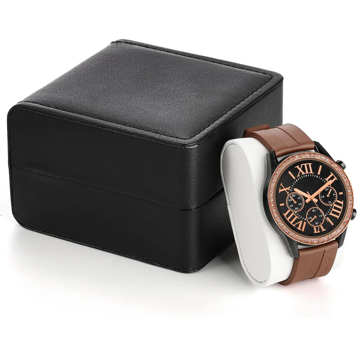 Vintage PU Watch Case Leather Watch Storage Box Stylish Watch Container Box Display Box PU Material for Outdoor Travel