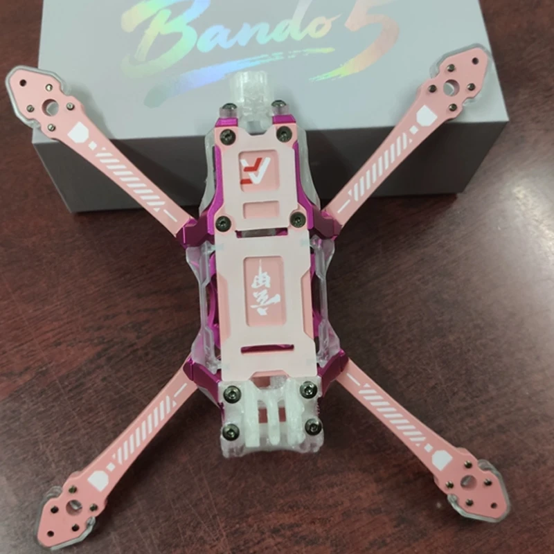 AXISFLYING BANDO5 FPV Drone Frame 7mm Arm Pink Blue Durable Freestyle Racing Quadcopter Frame Kit