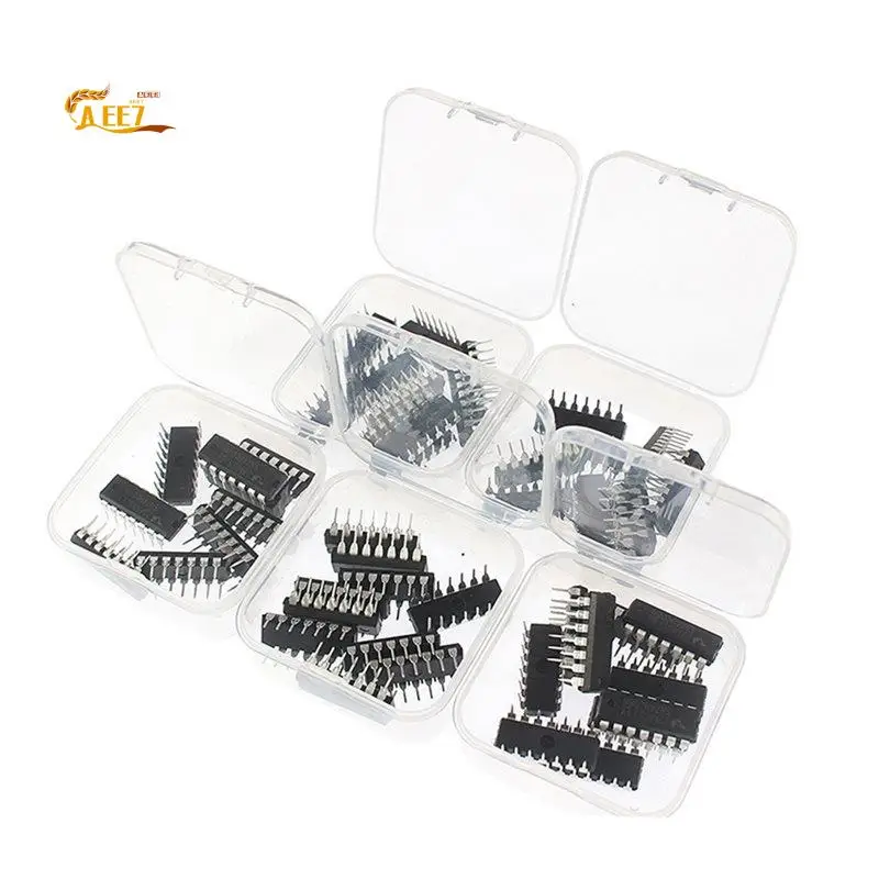 AEE7-50PCS Integrated Circuit Logic IC 74HC/ 74LS DIP-14 5 Values IC Chip Assortment Box Kit Electronic Component