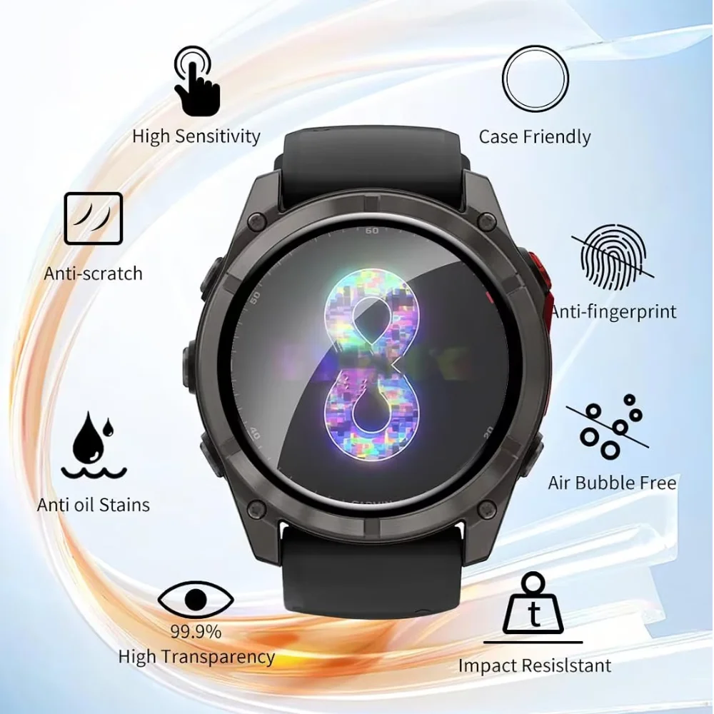 Screen Protector For Garmin Fenix 9 Pro 51mm 47mm 43mm 3D Curved HD Anti-scratch Cover Watch Full Coverage Protective Film