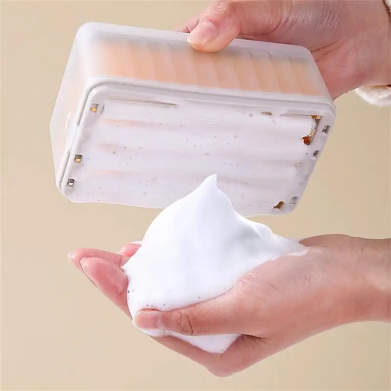 Silicone Sparkling Soap Boxes Built-in Spring Drain Ventilate Drain Storage Box Bathroom Supplies Frother Soap Box 105g