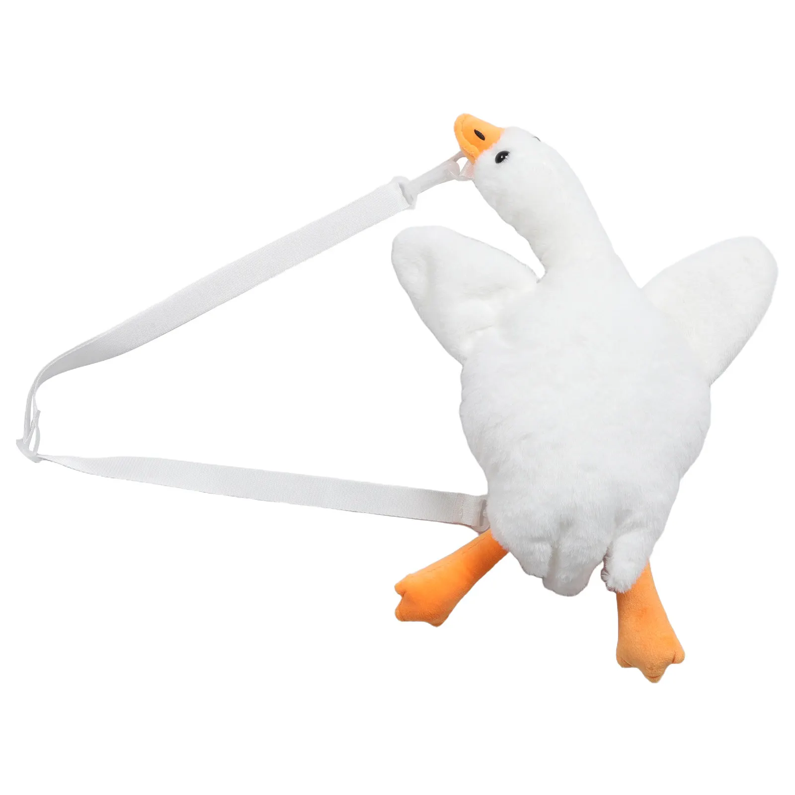 

Cute Crossbody Purse White Goose Design Cartoon Shoulder Bag for Women Girls Soft Fabric Kawaii Fashion Accessory Daily Outfit