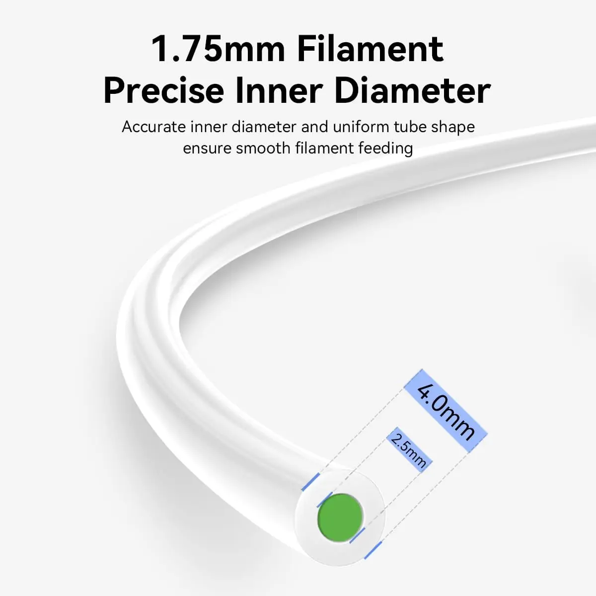 CREALITY Bowden-PTFE-Schlauch weiß für 1,75 mm Filament mit PC4-M6-Anschlüssen PC4-M10 pneumatisch für Ender 3/ Pro Ender 5/Pro CR-10/ – Detail 3