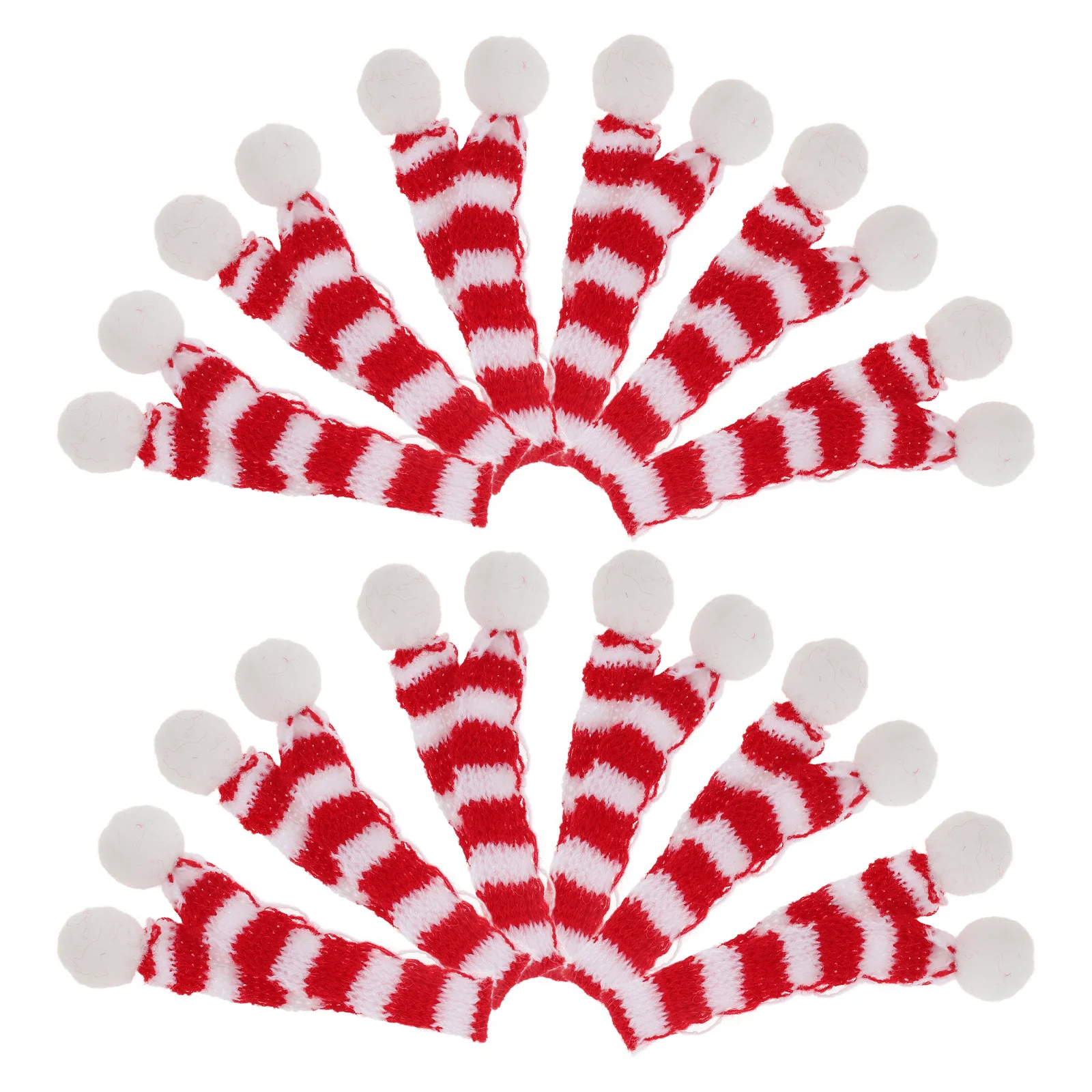 

12Pcs Mini Christmas Wine Bottle Scarf Red White Knit Stripes Xmas Party Ornament Holiday Decoration Christmas Wine Bottle Scarf