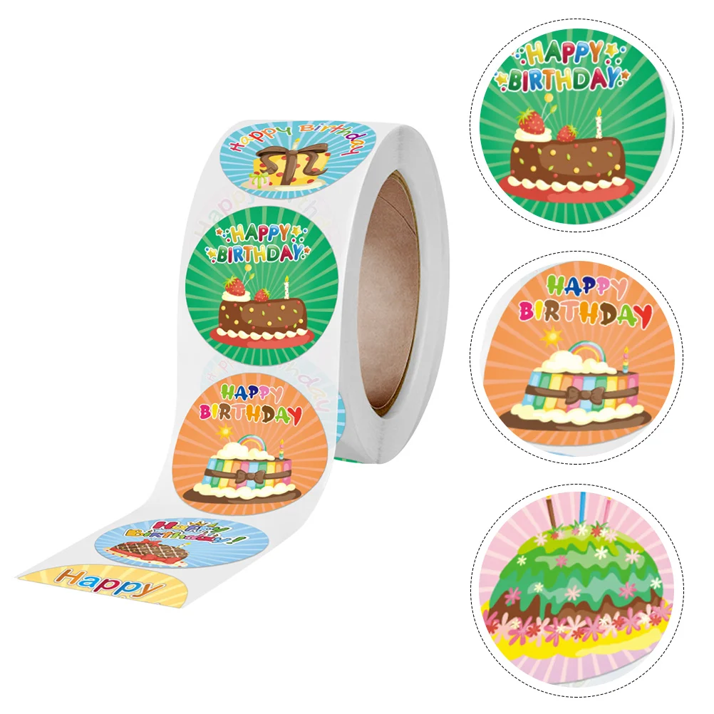 

500pcs Birthday Kids Happy Decal Gift Bag Tags Sealing Stickers Book Label Stickers Party Supplies Festival Gift Decoration
