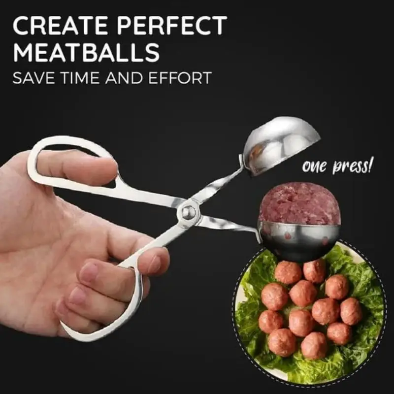 

Stainless Steel Meatball Maker Newbie Non Stick Stuffed Meat Ball Spoon Shaper Round Clip Stuffed Meatball Makers