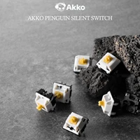 Akko Penguin Switch Interruptor silencioso táctil de 5 pines 50gf compatible con teclado mecánico MX (45 piezas)