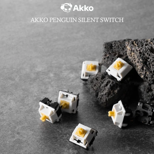 Akko Penguin Switch Interruptor silencioso táctil de 5 pines 50gf compatible con teclado mecánico MX (45 piezas)