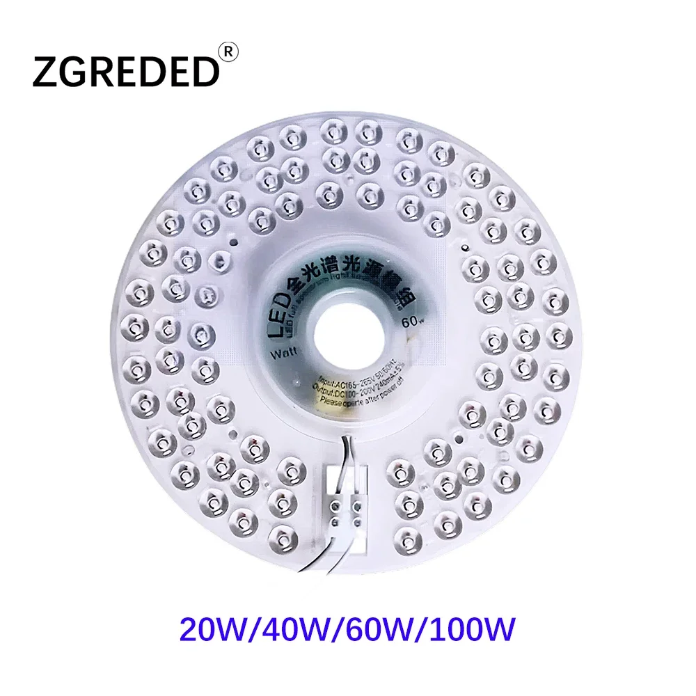 LED Panel Light 85V-265V Ceiling Light LED Module 20W 40W 60W 100W Round Replacement LED Retrofit Board for Indoor Ceiling Light