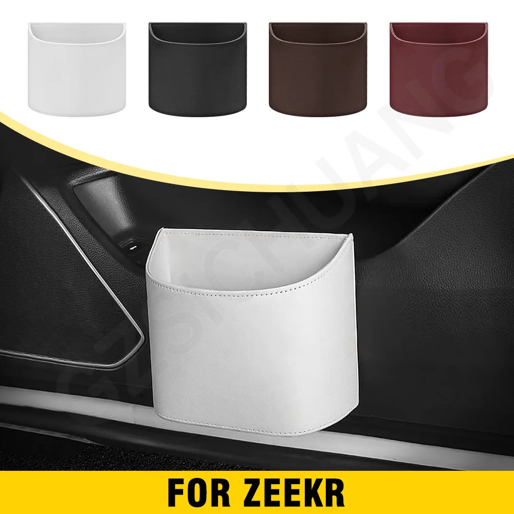 

Car Trash Can Suspended Trash Can For ZEEKR 001 009 station Wagon 2024 2023 2022 2021 Car Leather Storage Bucket Car Accessories