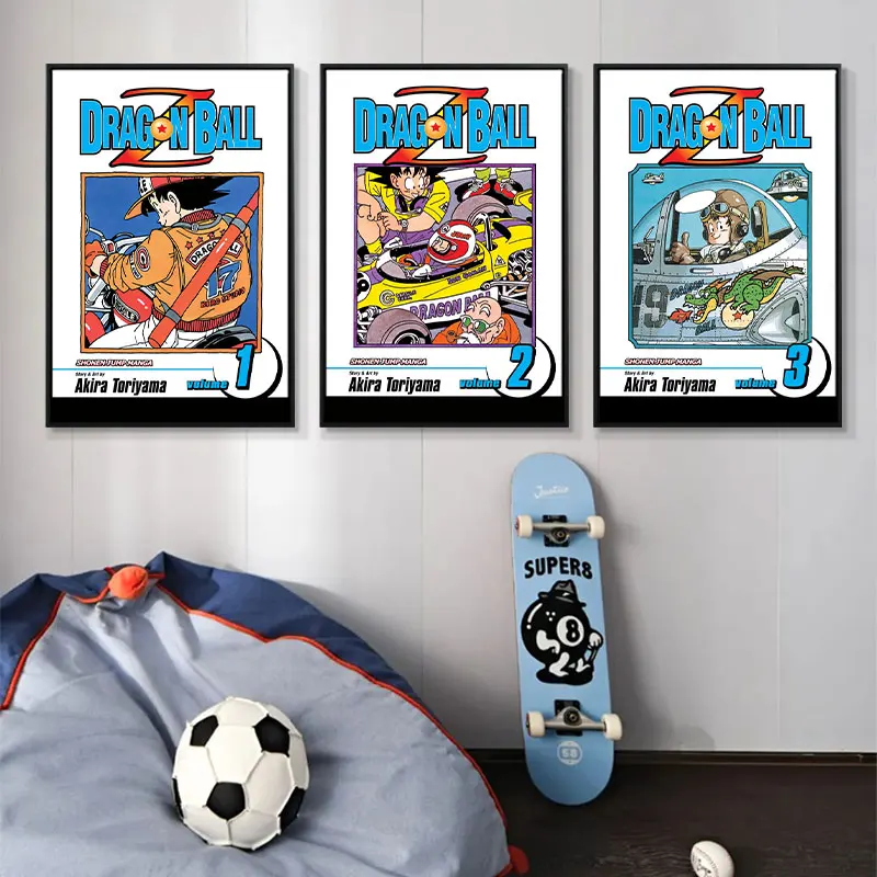 Dragon Ball Z Frameless Canvas Wall Art Manga Cover Style Akira Toriyama Anime Poster Mural Super Saiyan Kakarot Cartoon