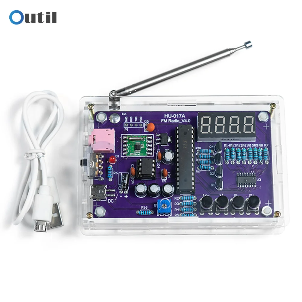 HU-017A RDA5807S Radio Audio Kit FM 87-108MHz TDA2822 Power Amplifier Frequency Modulation Electronic Module DIY Kits