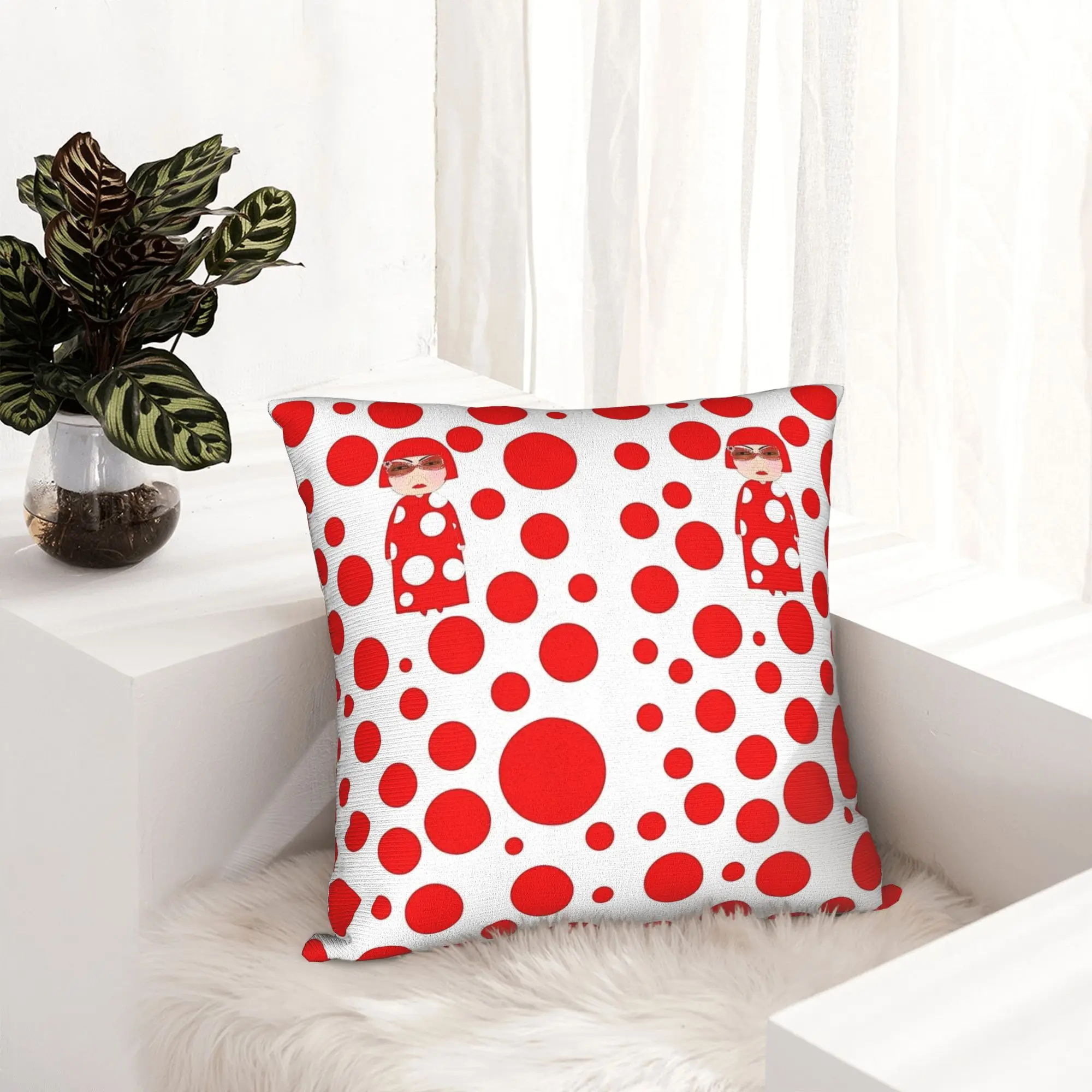 Yayoi K-Kusama Pillowcase Double-sided Printing Fabric Cushion Cover Decor  Pillow Case Cover Car Drop Shipping 45*45cm