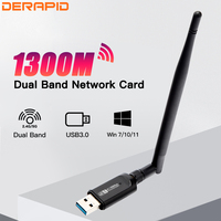 Dual Band USB3.0 1300Mbps 2.4GHz 5GHz WiFi Wireless Network with Antenna 8812BU Chipset For Windows 7/10/11