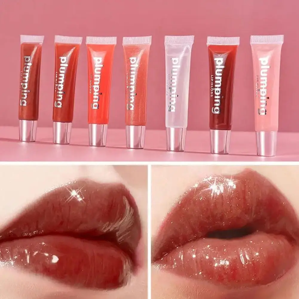 Óleo labial gelatina de cristal de frutas coreanas, brilho labial hidratante, bálsamo labial claro colorido para meninas, cosméticos diários