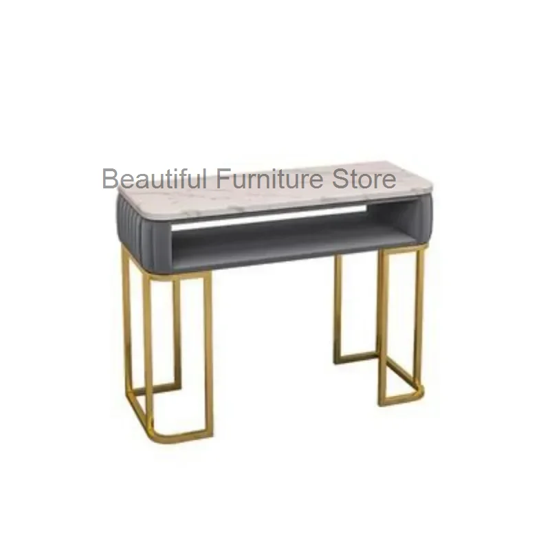 GY-Nordic Marble Conjunto de mesa e cadeira de manicure profissional, solteiro, duplo, luxo, móveis de salão, moderno