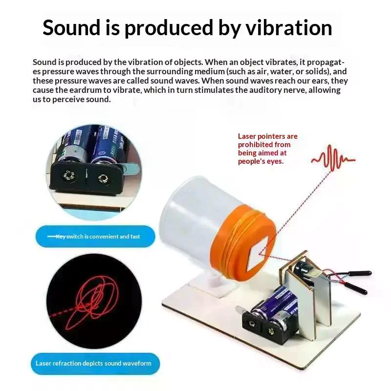 1 ensemble de modèles assemblés à la main, dispositif d'imagerie acoustique DIY, expérience scientifique amusante, jouets technologiques, accessoires d'expérimentation pédagogique