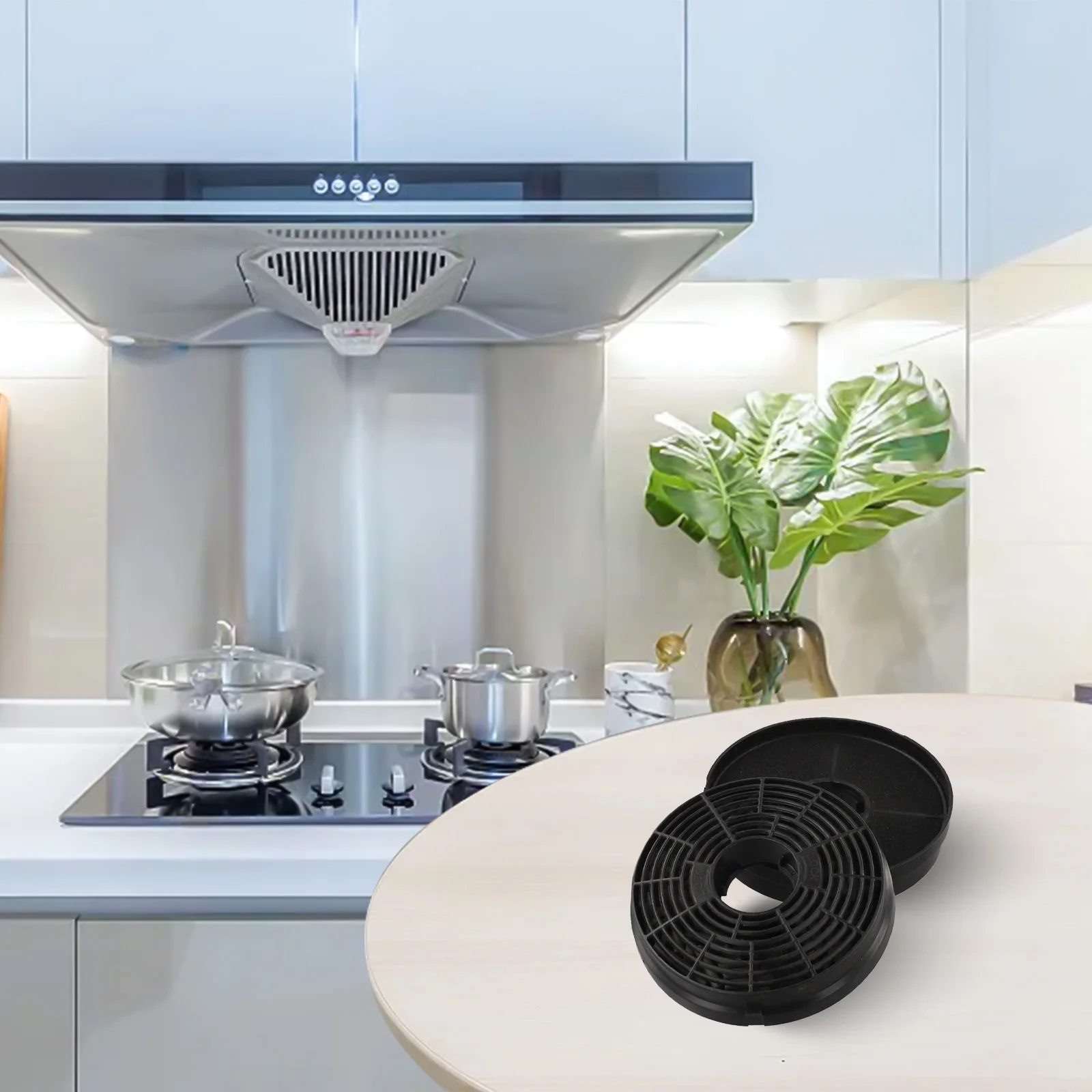 Black Activated Carbon Filter Easy Install Range Hood Filter System Smell Elimination Grease Removal Long-lasting
