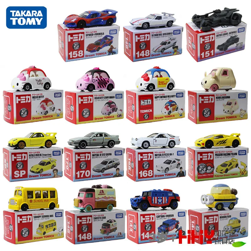 Coches de juguete Tomica para niños, regalos de Navidad, coches de aleación TOMY Domeka, serie Dream, Snoopy Head Text D, Dief Daddy, Doraemon